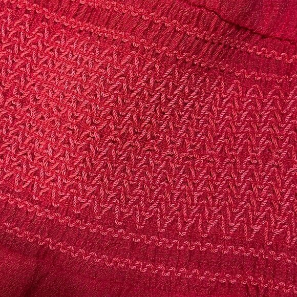 New Current Air Stacey Wide-Leg Jumpsuit Red Smocked Long Sleeve Size XL - Picture 6 of 11